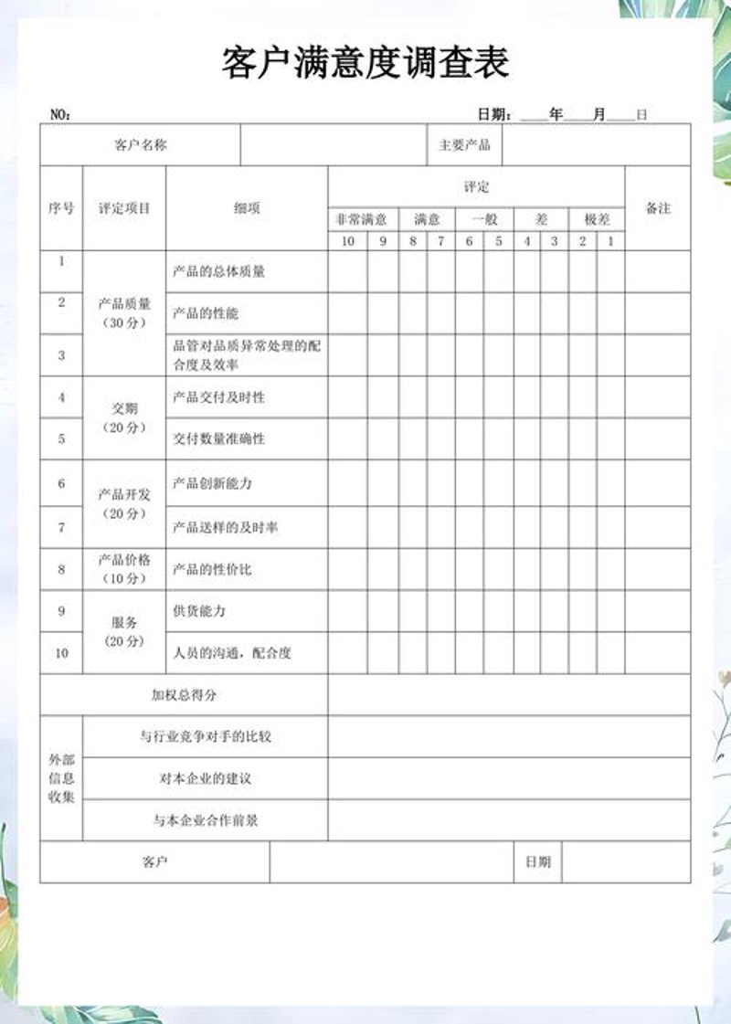 客户满意度调查